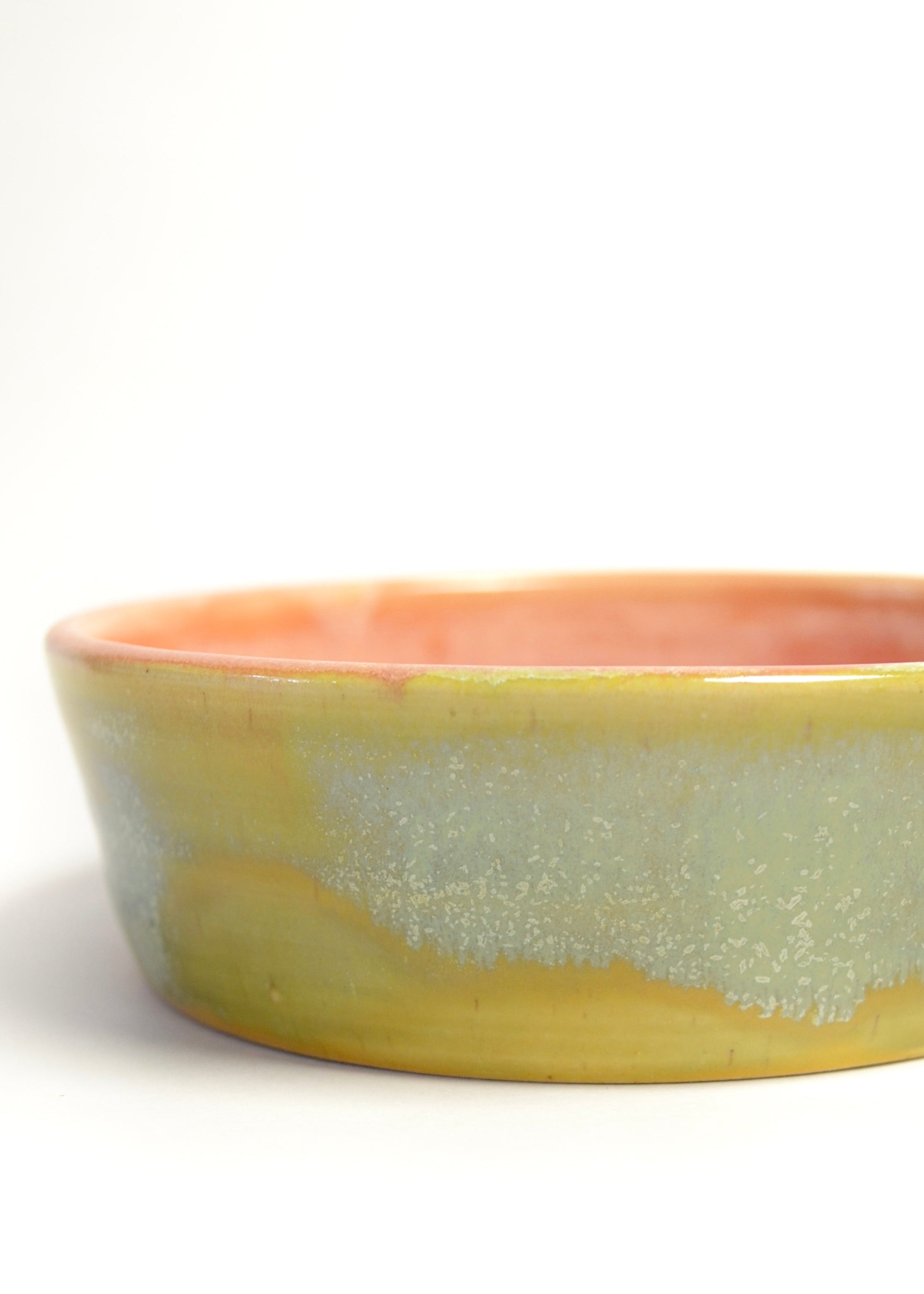 Rosé Medium handmade white stoneware ceramic bowl, another view