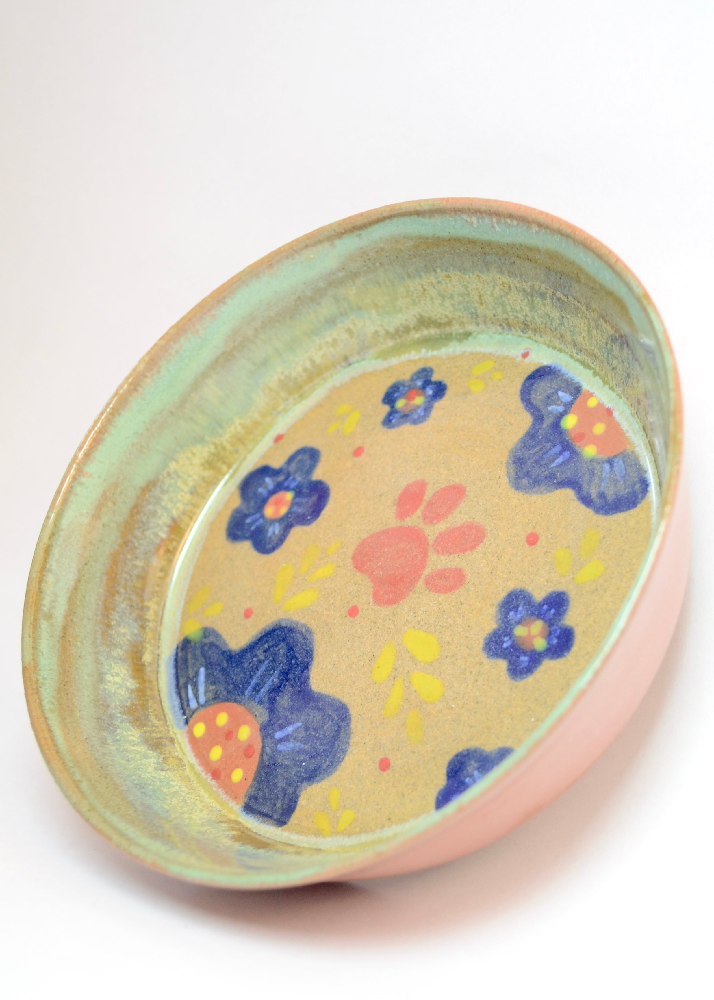 Nila Pet Bowl (M) handmade brown stoneware ceramic pet bowl, another view