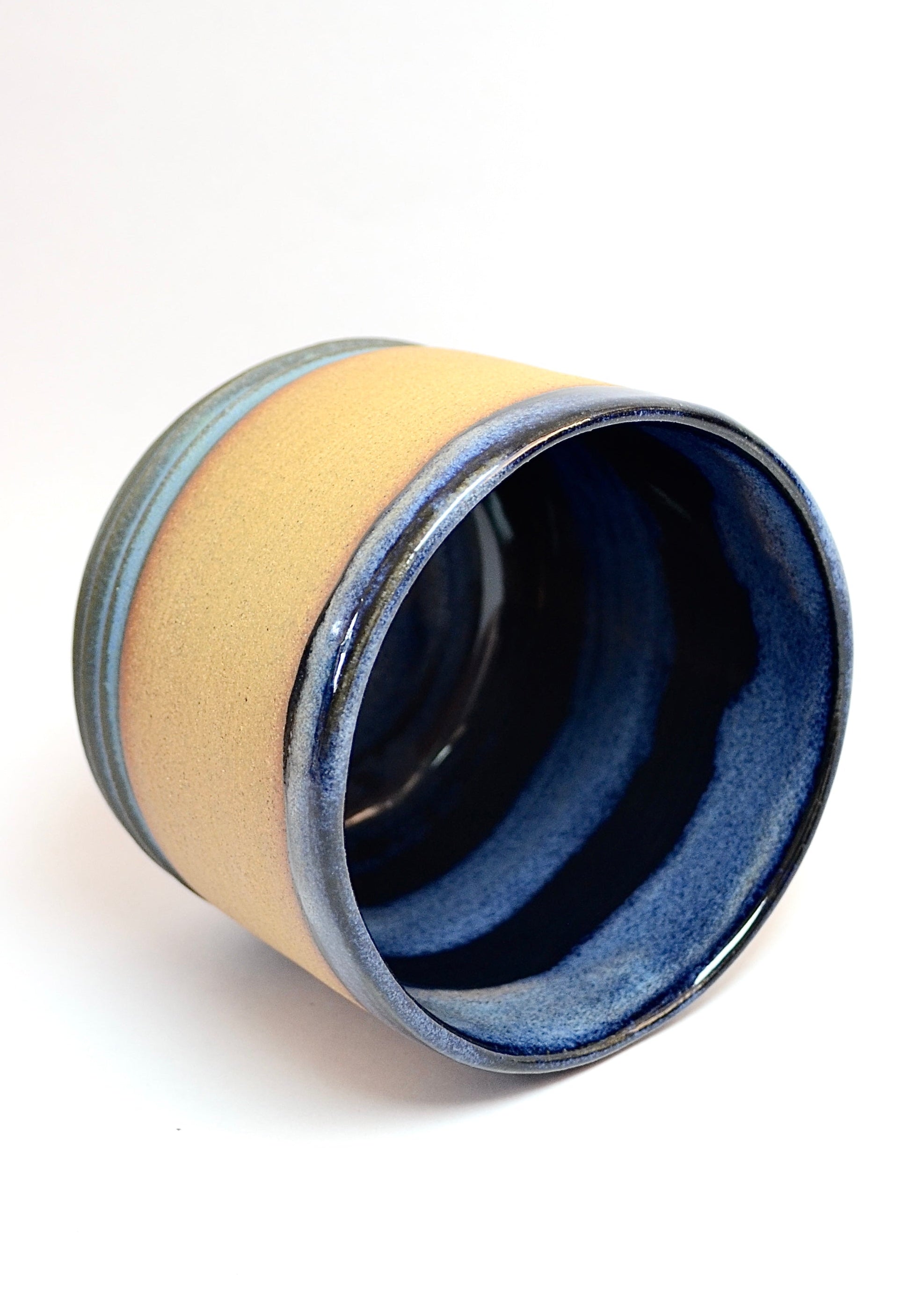 Neelam handmade brown stoneware ceramic mug, another view