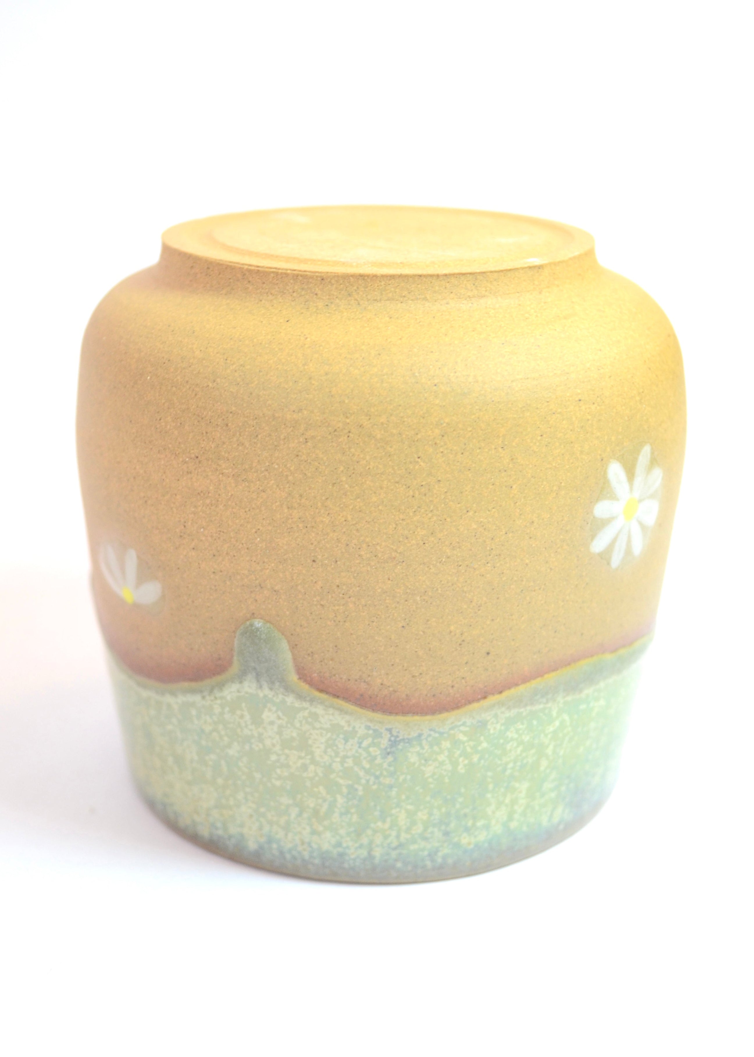 Peridot handmade brown stoneware ceramic mug, another view