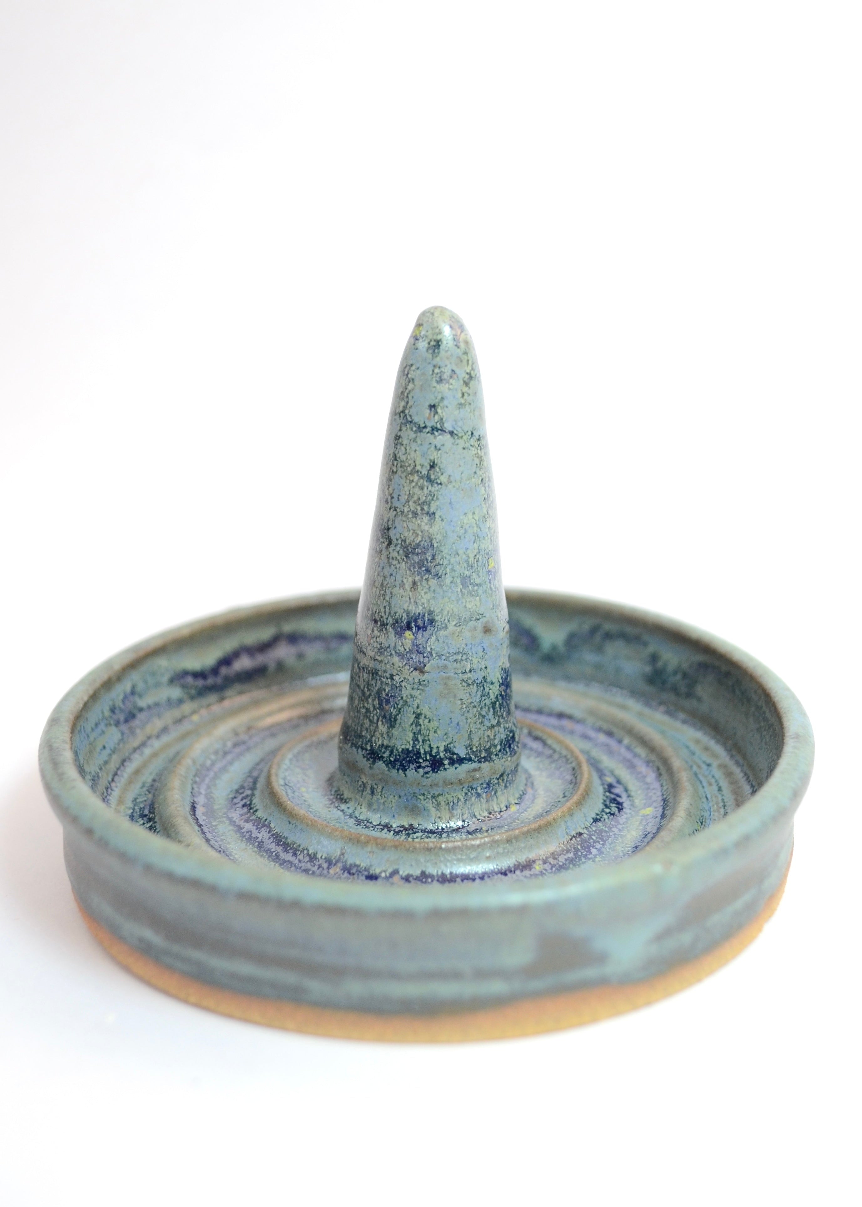 Neelam handmade brown stoneware ceramic jewellery tray, another view