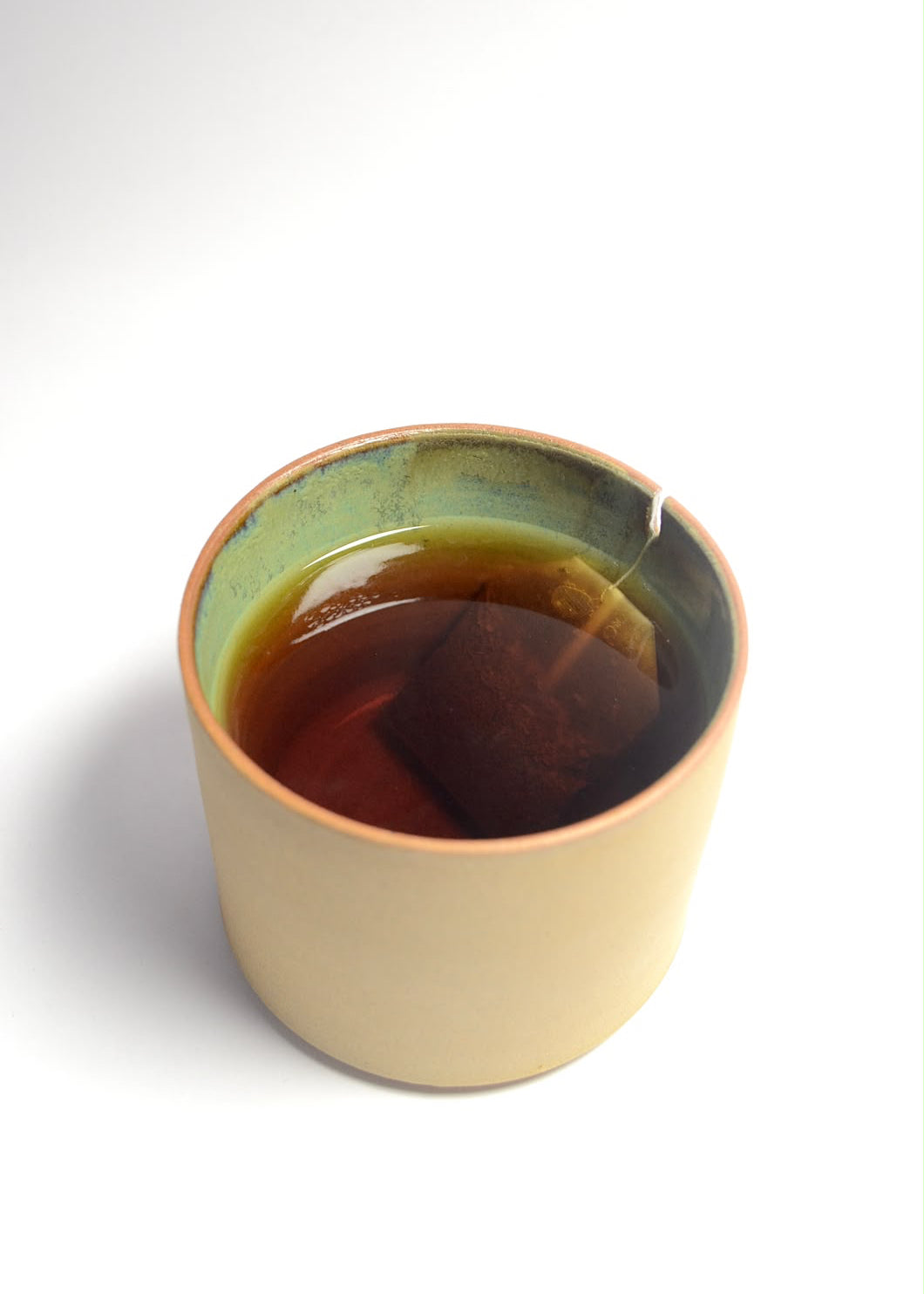 Nila handmade brown stoneware ceramic tea mug, another view