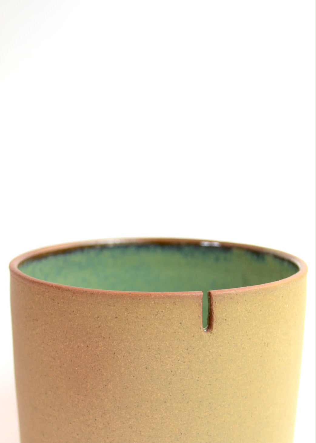 Nila handmade brown stoneware ceramic tea mug, another view