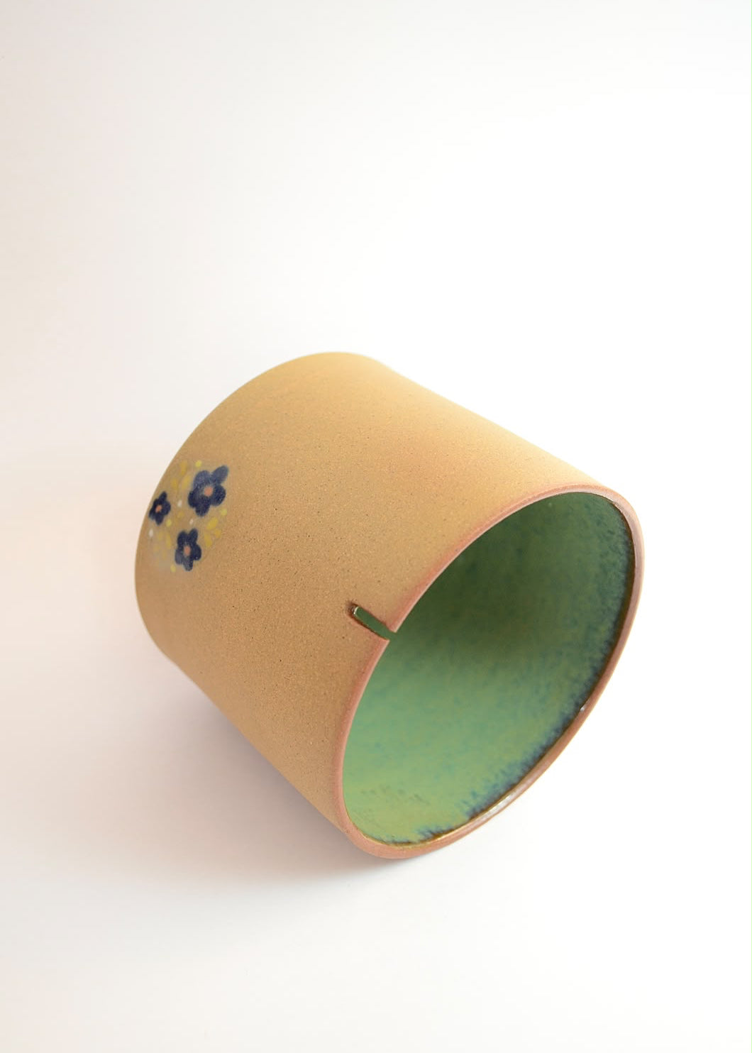 Nila handmade brown stoneware ceramic tea mug, another view